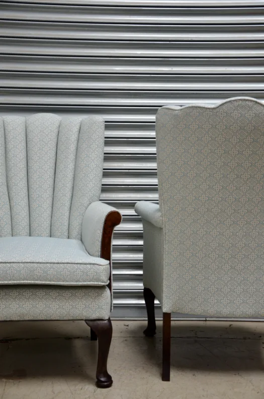 Fully Reupholstered, Fluted Back