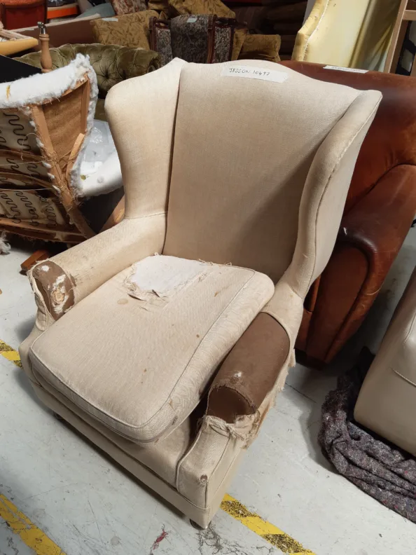 Reupholstered Wing Chair