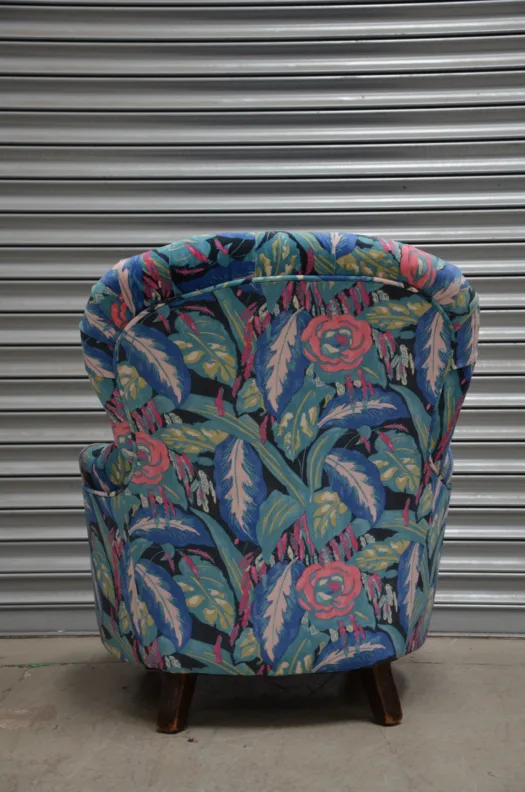 Iron Backed Chair Reupholstery in a Linwood Printed Velvet