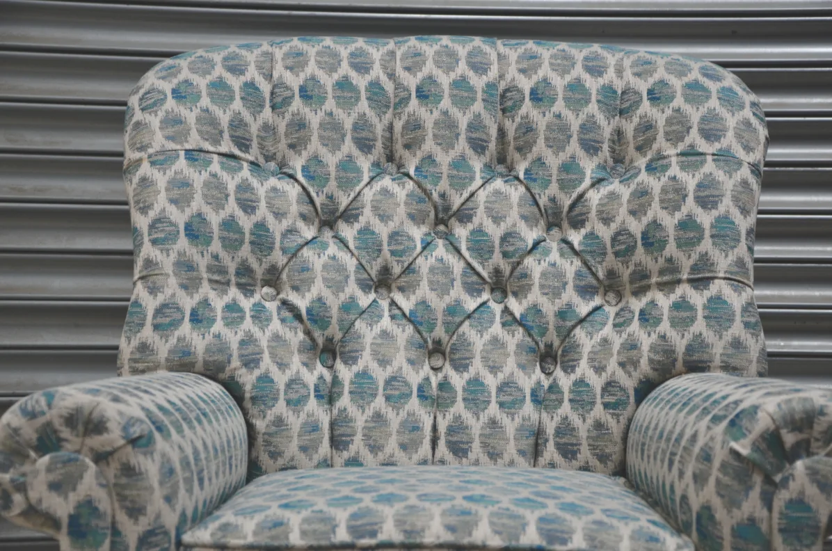 Buttoned Back Chair Recovered  in a GP&J Baker Lifestyle Woven Fabric