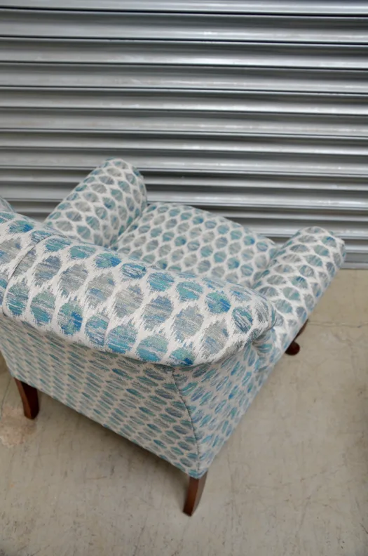 Buttoned Back Chair Recovered  in a GP&J Baker Lifestyle Woven Fabric