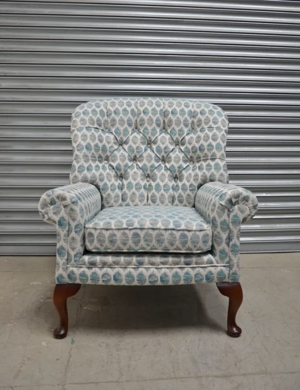Buttoned Back Chair Recovered  in a GP&J Baker Lifestyle Woven Fabric