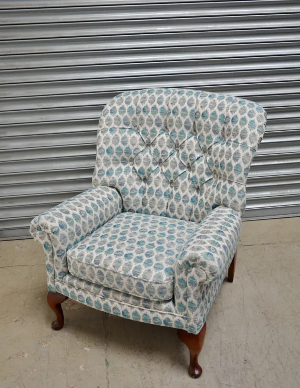 Buttoned Back Chair Recovered  in a GP&J Baker Lifestyle Woven Fabric