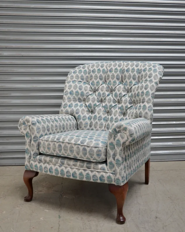 Buttoned Back Chair Recovered  in a GP&J Baker Lifestyle Woven Fabric