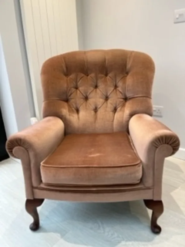 Buttoned Back Chair Recovered  in a GP&J Baker Lifestyle Woven Fabric