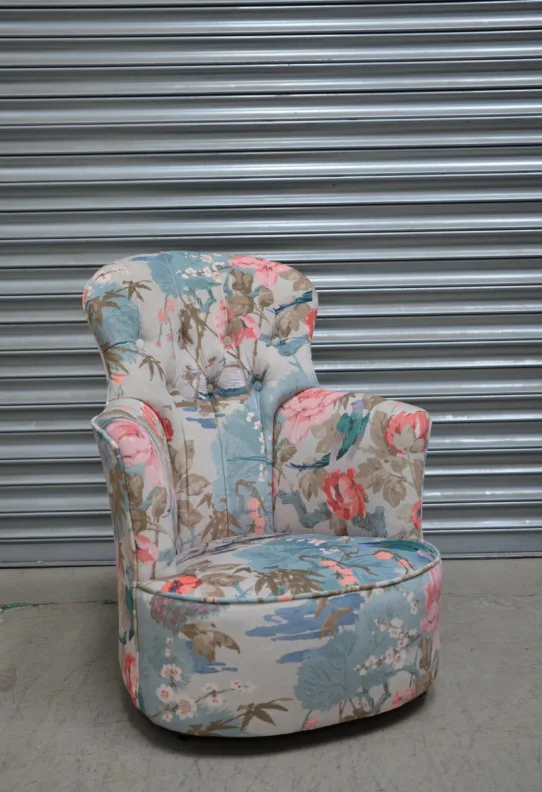 Buttoned Back Bedroom Chair Reupholstery
