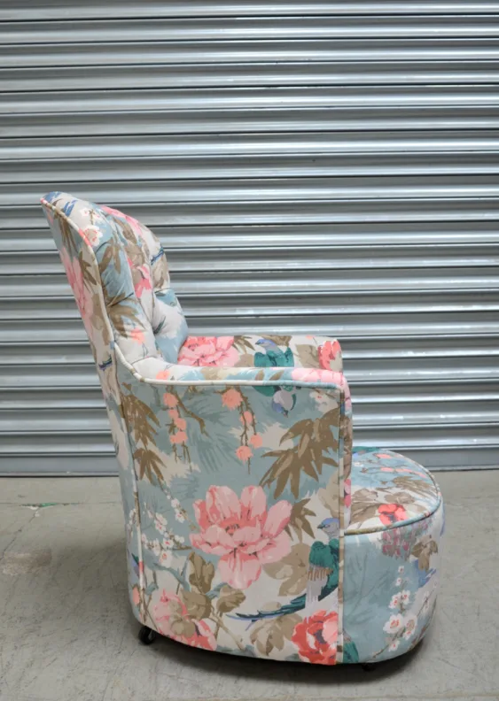 Buttoned Back Bedroom Chair Reupholstery