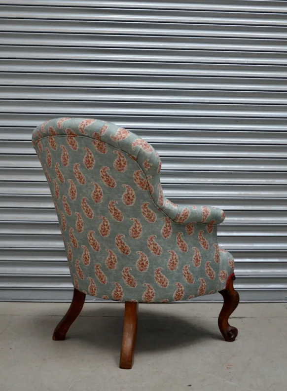 Buttoned Back Chair – Recovered in a GP&J Baker Paisley