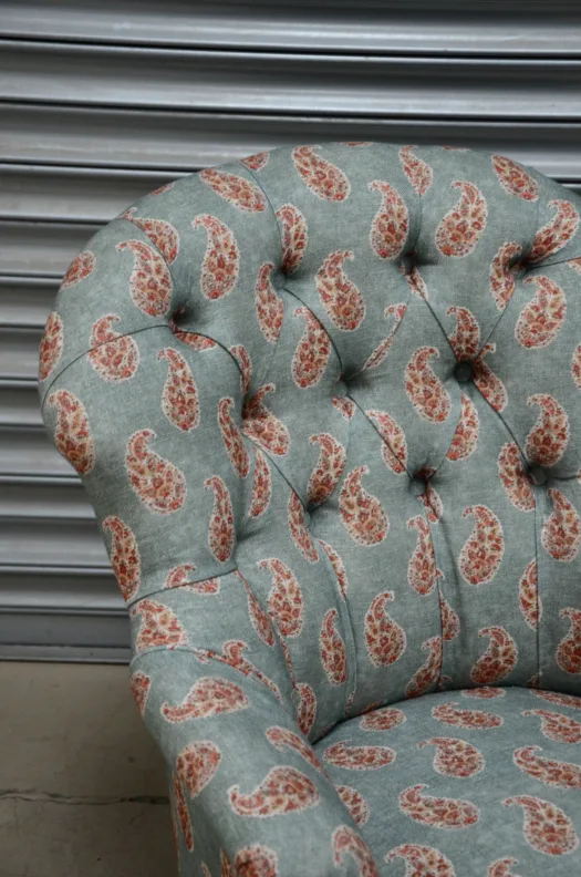Buttoned Back Chair – Recovered in a GP&J Baker Paisley