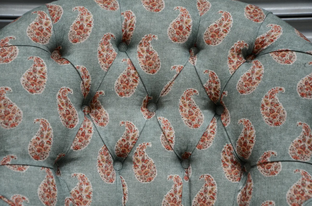 Buttoned Back Chair – Recovered in a GP&J Baker Paisley