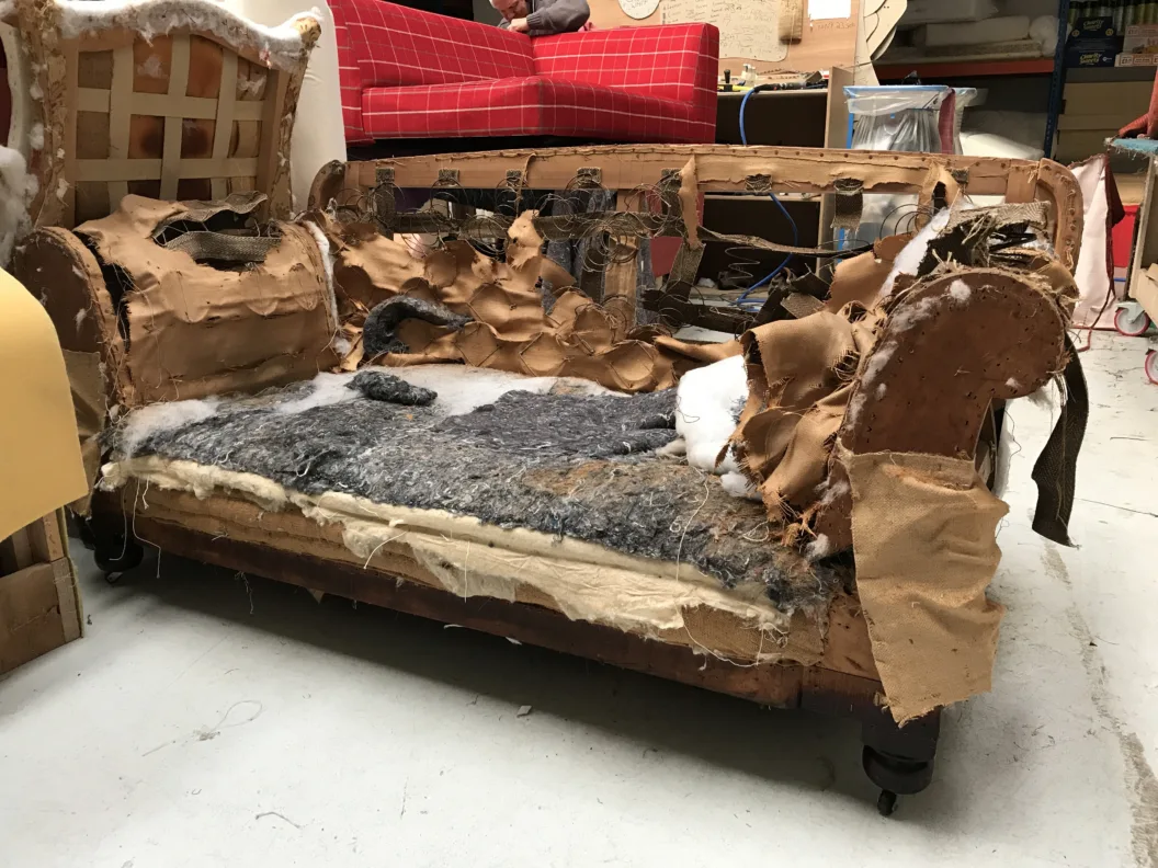 Traditional Drop Arm Sofa Reupholstery
