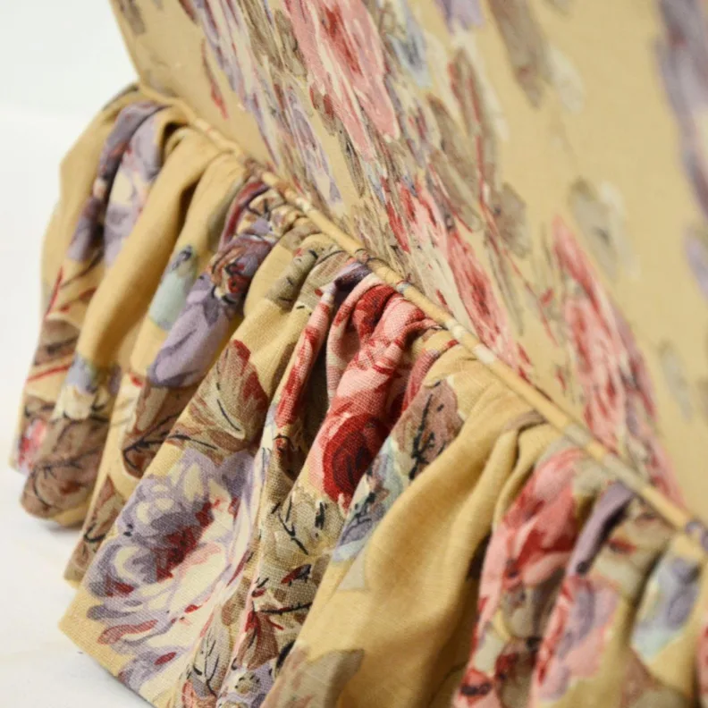 Howard Style Armchair with Gathered Skirt Reupholstery