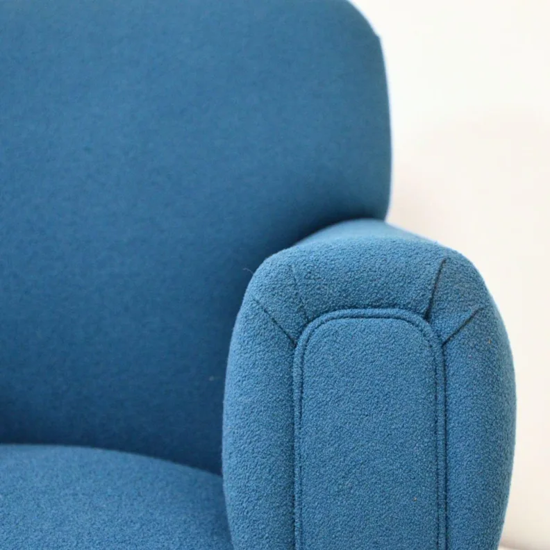 Club Style Chair Recovered in a Small Boucle Fabric