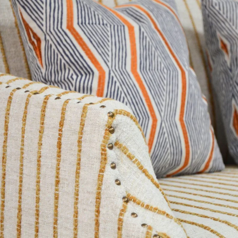 Sofa Reupholstered in Textured Woven Fabric