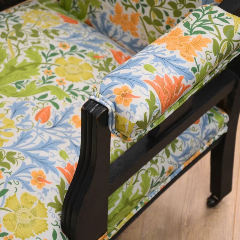 Wooden Frame Chair Recovered in a William Morris Fabric