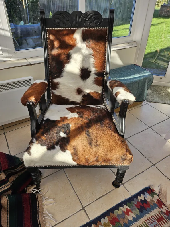 Wooden Frame Chair Recovered in a William Morris Fabric