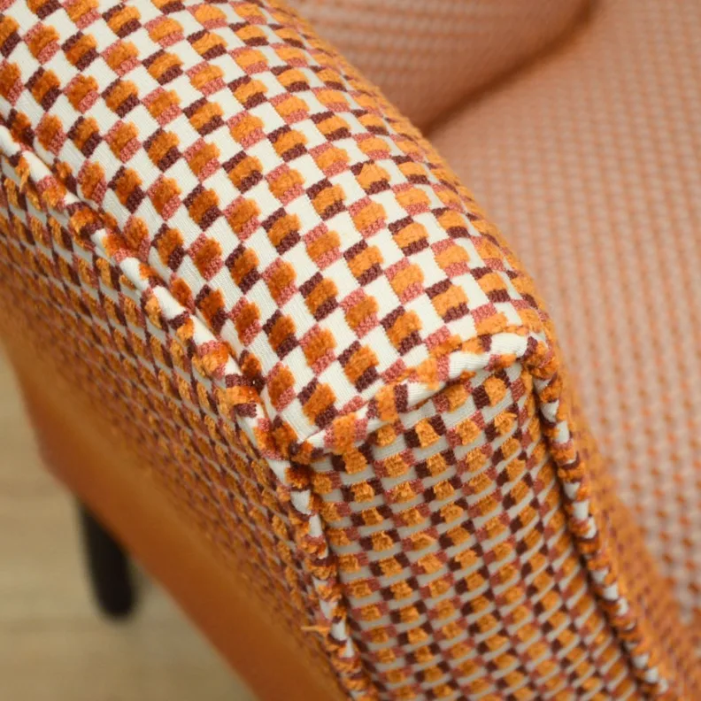 Armchair recovered in a cut velvet from Manuel Canovas