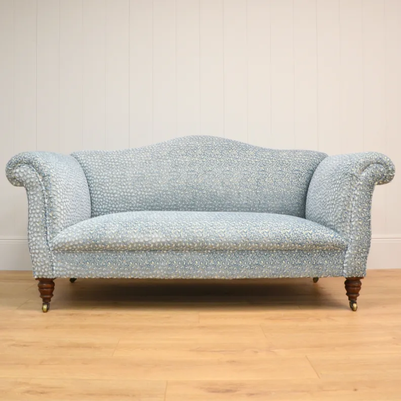 Light Blue Leopard Curved Sofa