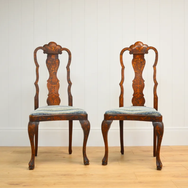 Duo Antique Upholstered Dining Chairs