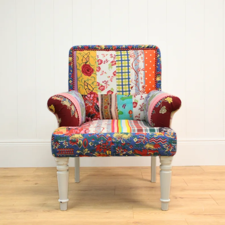 Reupholstered Armchair in William Morris Fabric
