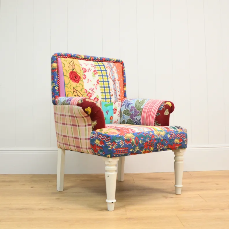 Reupholstered Armchair in William Morris Fabric