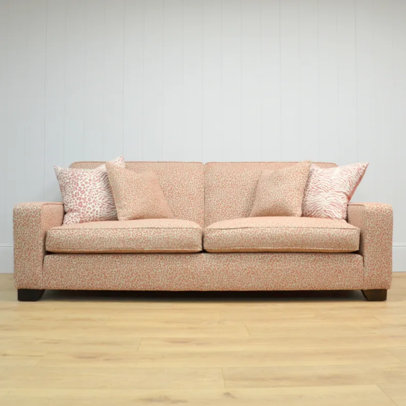 Reupholstered Square Arm Sofa in a Colefax & Fowler Fabric