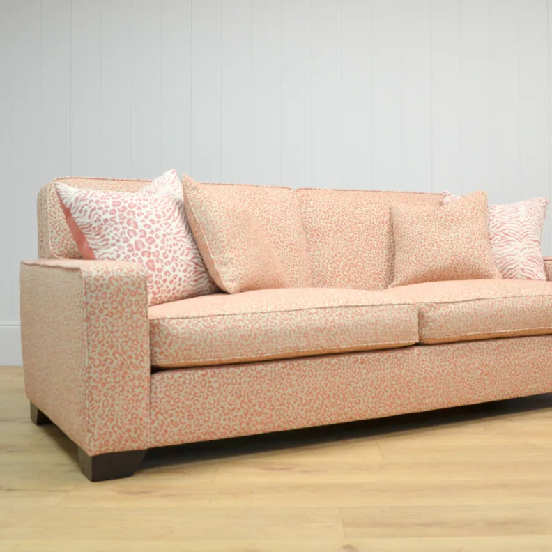 Reupholstered Square Arm Sofa in a Colefax & Fowler Fabric
