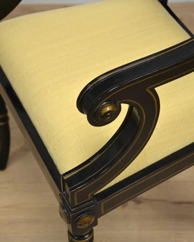 Wooden Chair with Gold Detailing