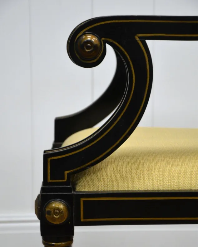 Wooden Chair with Gold Detailing
