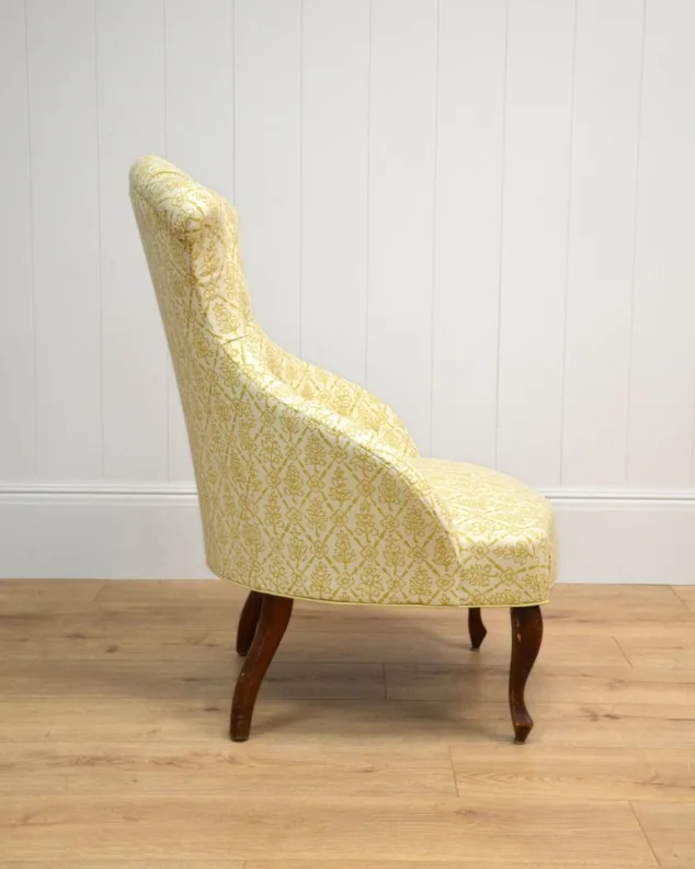 Twin Button Back Chairs in a Joyful Yellow Fabric