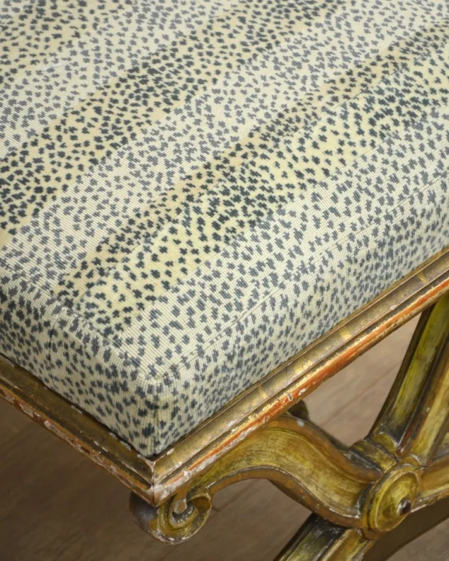 Antique Footstool in a Colefax & Fowler Fabric