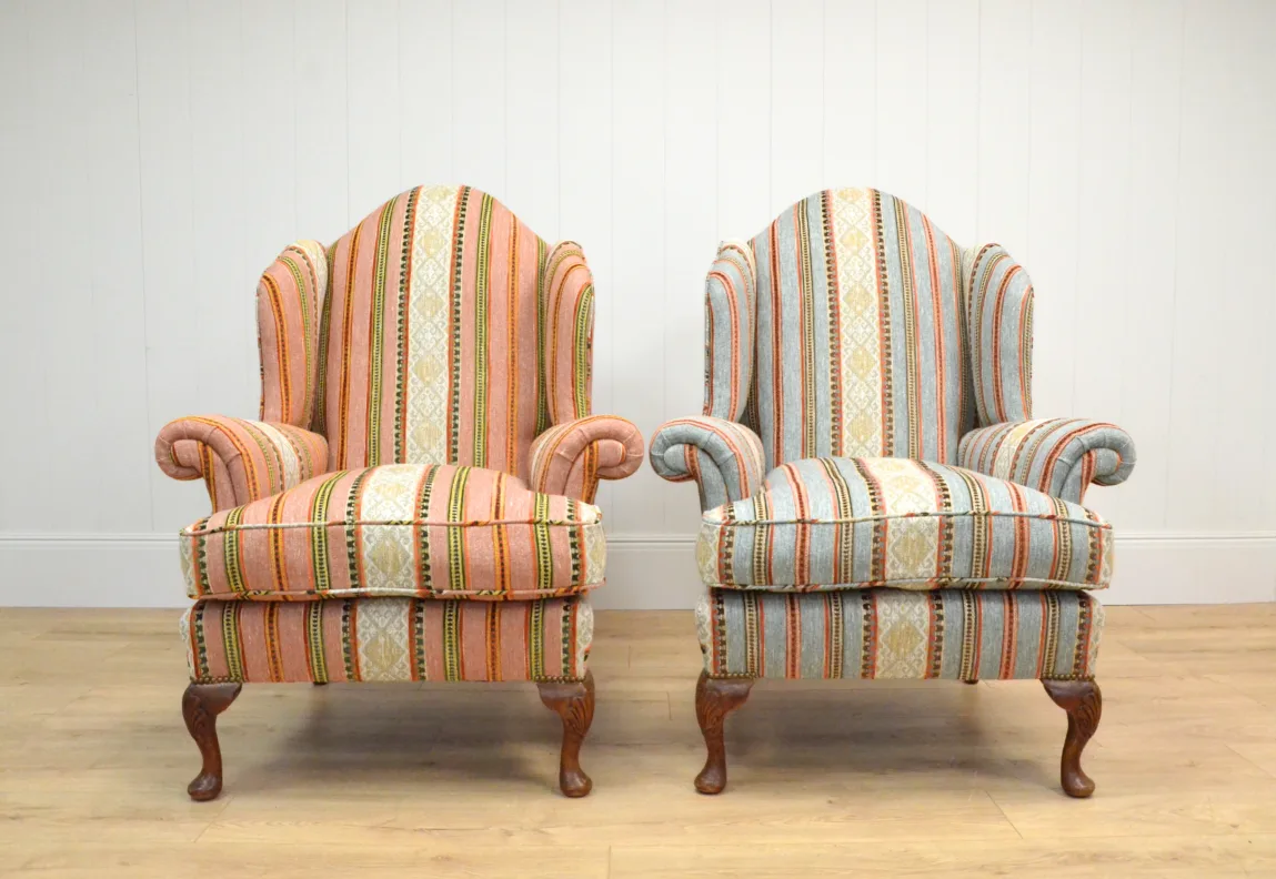 Pair of Wing Chairs Recovered in a Colefax & Fowler Fabric
