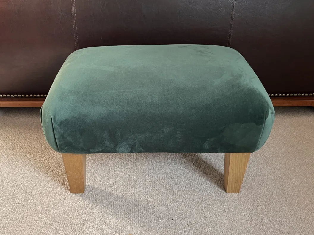 Small Footstoll Re-Covered in a Linwood Linen Print