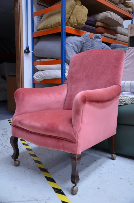 Small occasional fixed back chair transformation