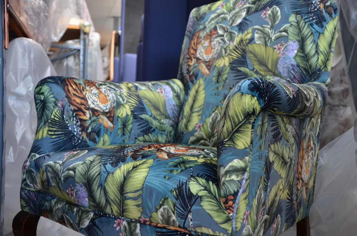 Small occasional fixed back chair transformation